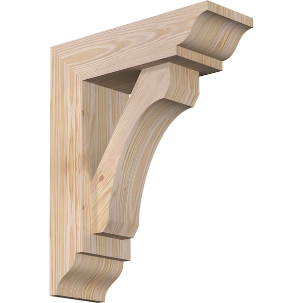 Ekena Millwork Legacy Traditional Smooth Bracket w/ Offset Brace, Douglas Fir, 5 1/2"W x 16"D x 20"H BKT0604X16X20LEC01SDF - main